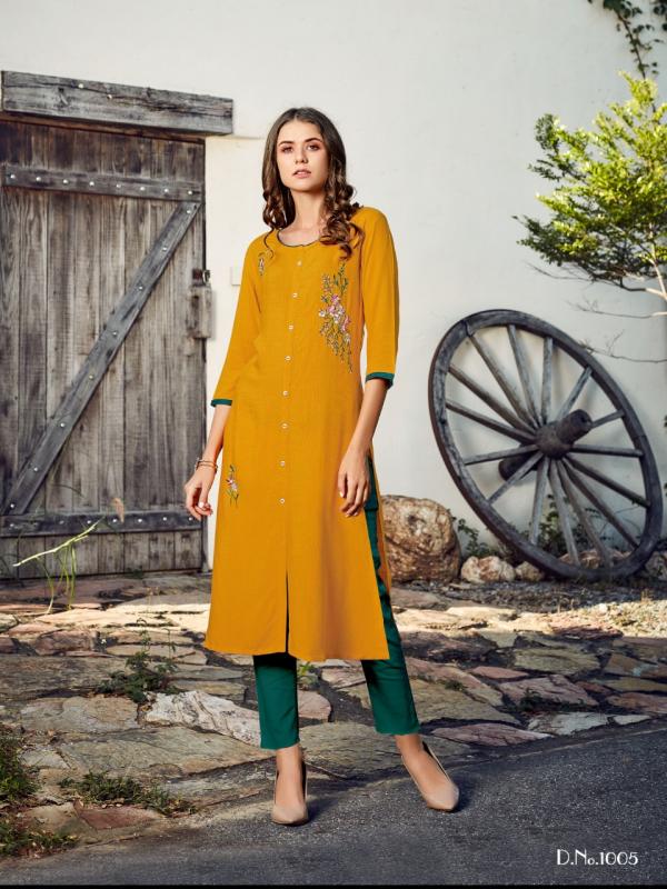 Baanvi Marigold 1-Rayon-Kurti